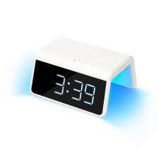 Зарядная станция с часами 15W Flame, белая Зарядная станция с часами 15W Flame, белая