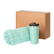 Подарочный набор Palermo, Fado, аква (плед, термокружка) Подарочный набор Palermo, Fado, аква (плед, термокружка)