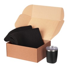 Подарочный набор Forges, черный (шарф, термокружка) Подарочный набор Forges, черный (шарф, термокружка)