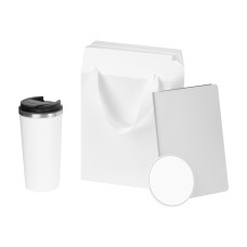 Подарочный набор Palermo, белый (термокружка, ежедневник, зарядное устройство) Подарочный набор Palermo, белый (термокружка, ежедневник, зарядное устройство)