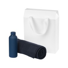 Подарочный набор Prima, синий (термобутылка, плед) Подарочный набор Prima, синий (термобутылка, плед)