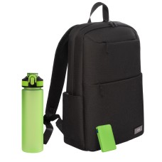 Подарочный набор Forst, черный/салатовый (бутылка, ЗУ, рюкзак) Подарочный набор Forst, черный/салатовый (бутылка, ЗУ, рюкзак)