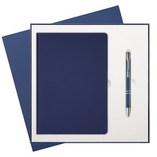 Подарочный набор Moon River, синий (ежедневник, ручка) Подарочный набор Moon River, синий (ежедневник, ручка)