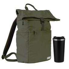 Подарочный набор Palermo, Boston, зеленый/черный (рюкзак, термокружка) Подарочный набор Palermo, Boston, зеленый/черный (рюкзак, термокружка)