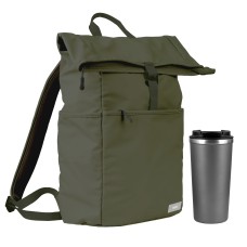 Подарочный набор Palermo, Boston, зеленый/серый (рюкзак, термокружка) Подарочный набор Palermo, Boston, зеленый/серый (рюкзак, термокружка)