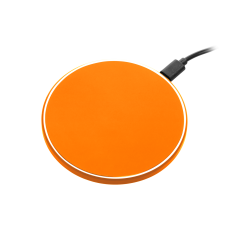 Беспроводное зарядное устройство с подсветкой 15W Auris, оранжевое Беспроводное зарядное устройство с подсветкой 15W Auris, оранжевое
