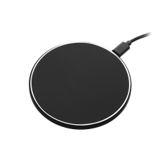 Беспроводное зарядное устройство с подсветкой 15W Auris, черное Беспроводное зарядное устройство с подсветкой 15W Auris, черное