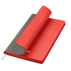 Ежедневник Latte soft touch недатированный, серый/красный