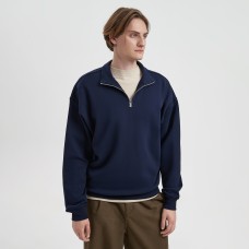 Толстовка на молнии унисекс FLOW, темно-синяя, размер XL/2XL