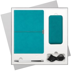 Подарочный набор In Velour, бирюзовый (ежедневник, ручка, аккумулятор) Подарочный набор In Velour, бирюзовый (ежедневник, ручка, аккумулятор)