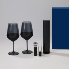 Подарочный набор 2 бокала для вина Black Edition + набор для вина Sacramento в синей коробке Подарочный набор 2 бокала для вина Black Edition + набор для вина Sacramento в синей коробке