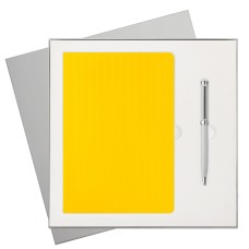 Подарочный набор Rain, желтый (ежедневник, ручка) Подарочный набор Rain, желтый (ежедневник, ручка)