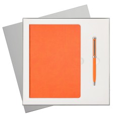 Подарочный набор Latte NEW, оранжевый (ежедневник, ручка) Подарочный набор Latte NEW, оранжевый (ежедневник, ручка)