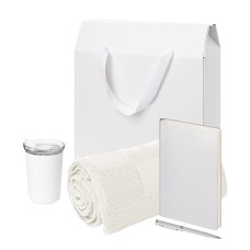 Подарочный набор Welcome Pack Spark, серебряный (термокружка,ежедневник, ручка, плед, коробка-пакет)