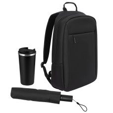 Подарочный набор Sirius, черный (зонт, термокружка, рюкзак) Подарочный набор Sirius, черный (зонт, термокружка, рюкзак)