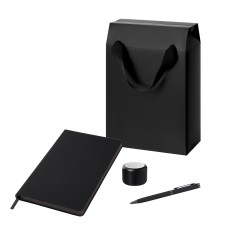 Подарочный набор Passion, черный (колонка, ежедневник, ручка) Подарочный набор Passion, черный (колонка, ежедневник, ручка)