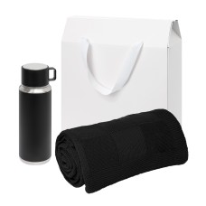 Подарочный набор Oslo, черный (плед, термос) Подарочный набор Oslo, черный (плед, термос)