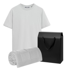 Набор с одеждой KRIS (футболка, плед), серый, M