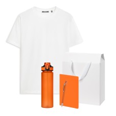 Набор с одеждой KRIS (футболка, бутылка, блокнот, ручка), оранжевый, XL
