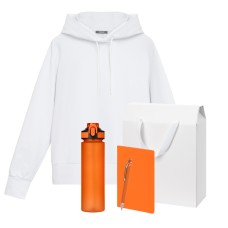 Набор с одеждой ALEX (худи, бутылка, блокнот, ручка), оранжевый, M