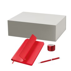 Подарочный набор Passion, Molto, красный (колонка, ежедневник, ручка) Подарочный набор Passion, Molto, красный (колонка, ежедневник, ручка)