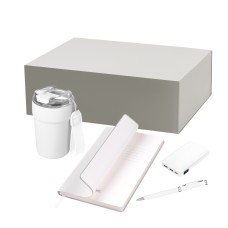 Подарочный набор Monaco, белый (термокружка, аккумулятор, ежедневник, ручка) Подарочный набор Monaco, белый (термокружка, аккумулятор, ежедневник, ручка)