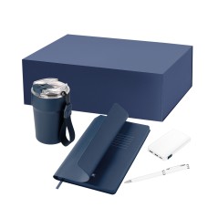 Подарочный набор Monaco, синий (термокружка, аккумулятор, ежедневник, ручка) Подарочный набор Monaco, синий (термокружка, аккумулятор, ежедневник, ручка)