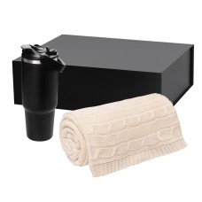 Подарочный набор Montana, черный (плед, термокружка) Подарочный набор Montana, черный (плед, термокружка)