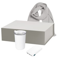 Подарочный набор Strada, Ancor, Forges, белый (термокружка, аккумулятор, шарф) Подарочный набор Strada, Ancor, Forges, белый (термокружка, аккумулятор, шарф)