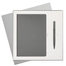 Подарочный набор Moon river, серый (ежедневник, ручка) Подарочный набор Moon river, серый (ежедневник, ручка)