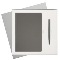 Подарочный набор Star, серый (ежедневник, ручка)