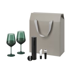 Подарочный набор Emerald, Sacramento (2 бокала + набор для вина) под нанесение логотипа