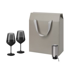 Подарочный набор Black Edition, Dante (2 бокала + аэратор для вина) под нанесение логотипа
