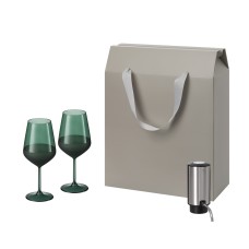 Подарочный набор Emerald, Dante (2 бокала + аэратор для вина) под нанесение логотипа