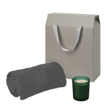 Подарочный набор Enigma. Cella, зеленый (свеча, плед) под нанесение логотипа