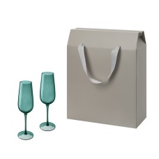 Подарочный набор 2 бокала для шампанского Capri в большом подарочном пакете под нанесение логотипа