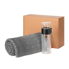 Подарочный набор Terso, Fado, серый (плед, термобутылка) под нанесение логотипа