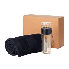Подарочный набор Terso, Cella, синий (плед, термобутылка) под нанесение логотипа